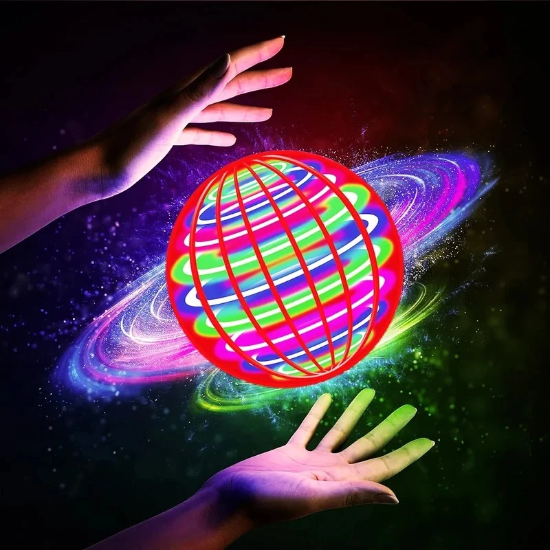 Drone Ball Rc - كرة طائرة معلقة بإضاءة LED ملونة،