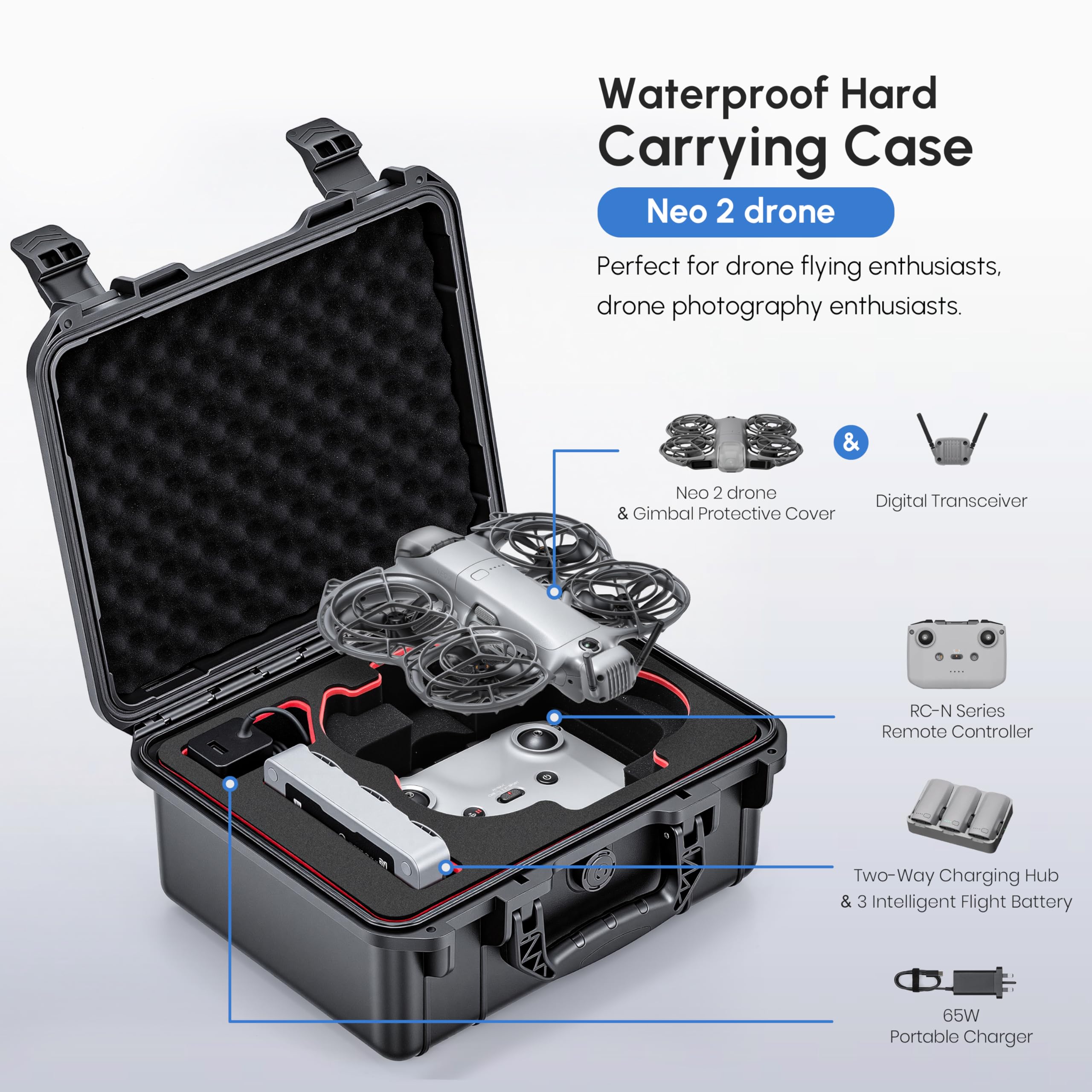 Drone Neo Rc - حقيبة NEO 2، حقيبة حمل صلبة