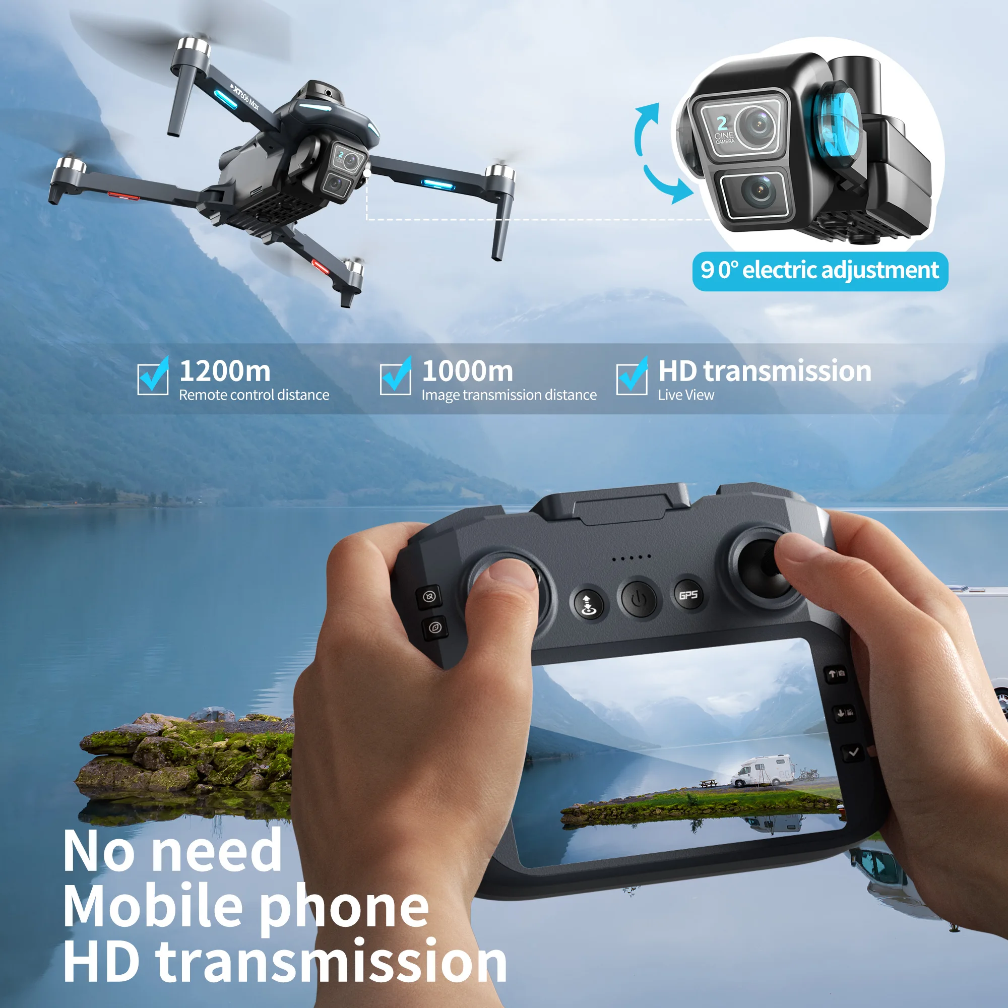طائرة بدون طيار XT606 الأصلية  - مراجعة Drone E88Pro Rc 4K وسعره