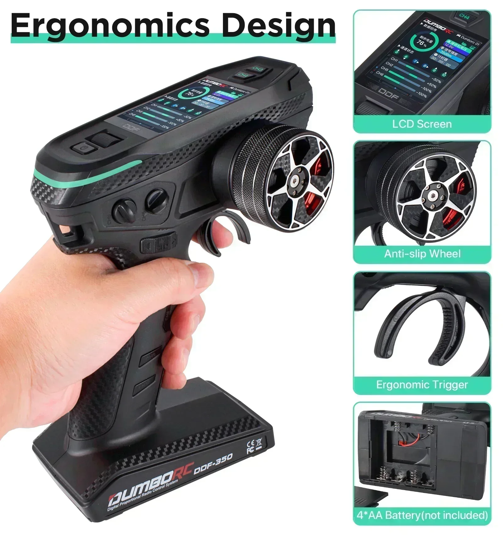 DUMBORC DDF-350 10CH RC تحكم ع - مراجعة Joystick Rc Drone وسعره