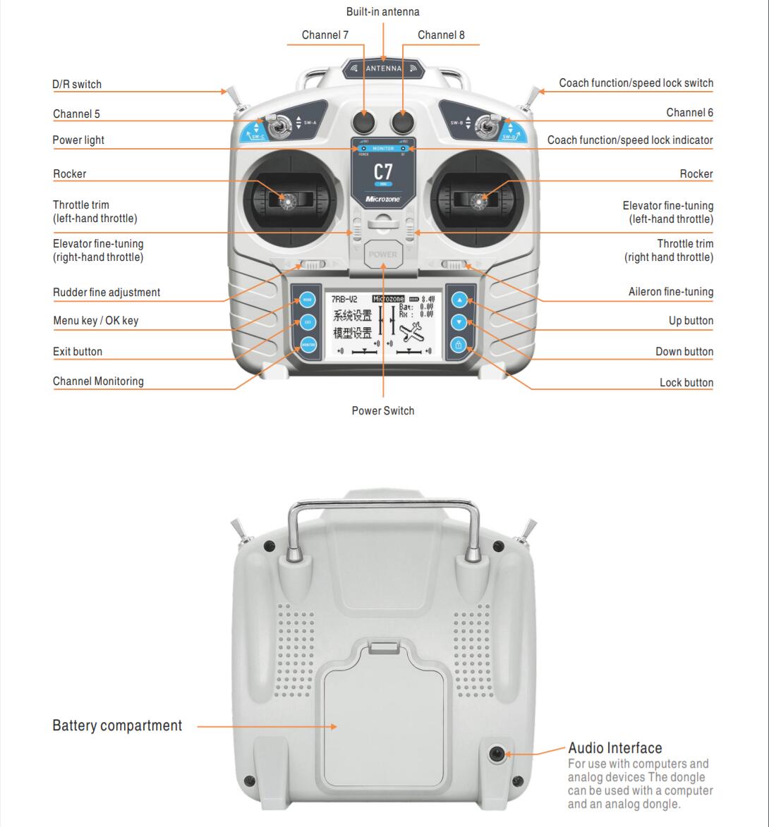 وحدة تحكم MicroZone MC7 C7 جها - مراجعة Drone Rc Transmitter And Receiver وسعره